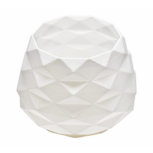 geometric planter India off-white 3D printed faceted décor